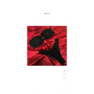 에이블리 로즈시크 임페리얼 볼드링 튜브탑 비키니 블랙 FREE